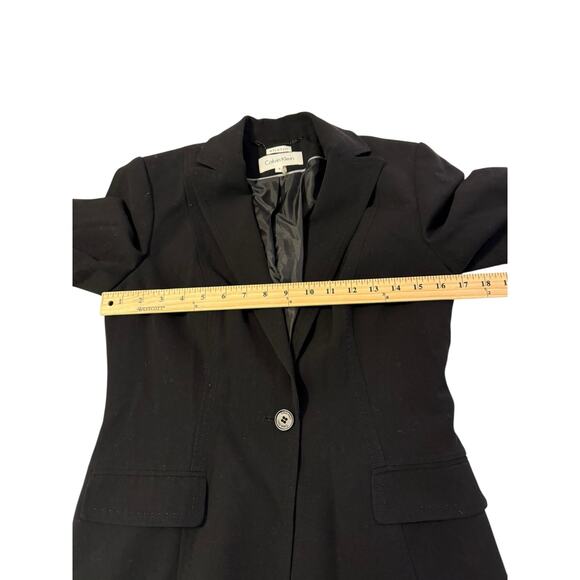 Calvin Klein Women’s Black Stretch One-Button Blazer Size 4 Workwear Career - Picture 3 of 8